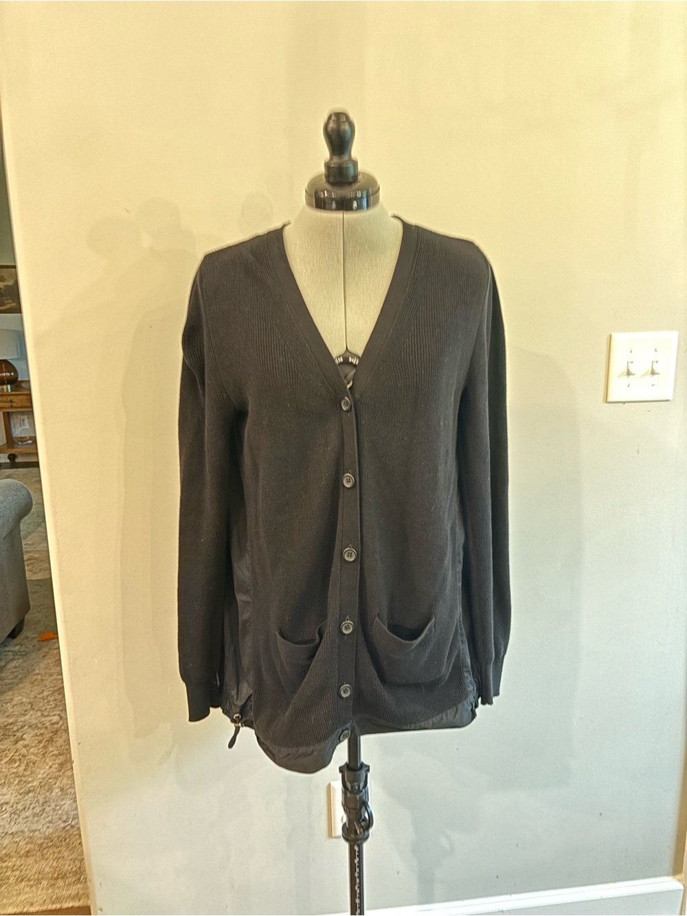 CAbi Black Women's Windbreaker Cardigan / Exhale Cardigan - Small 0182